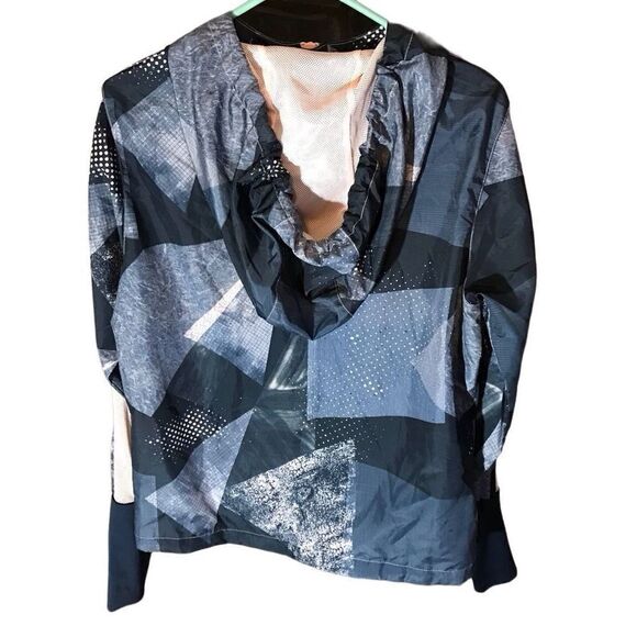 Zyia active Jacket pink blue Women’s SZ Small windbreaker zip hooded - Picture 2 of 6